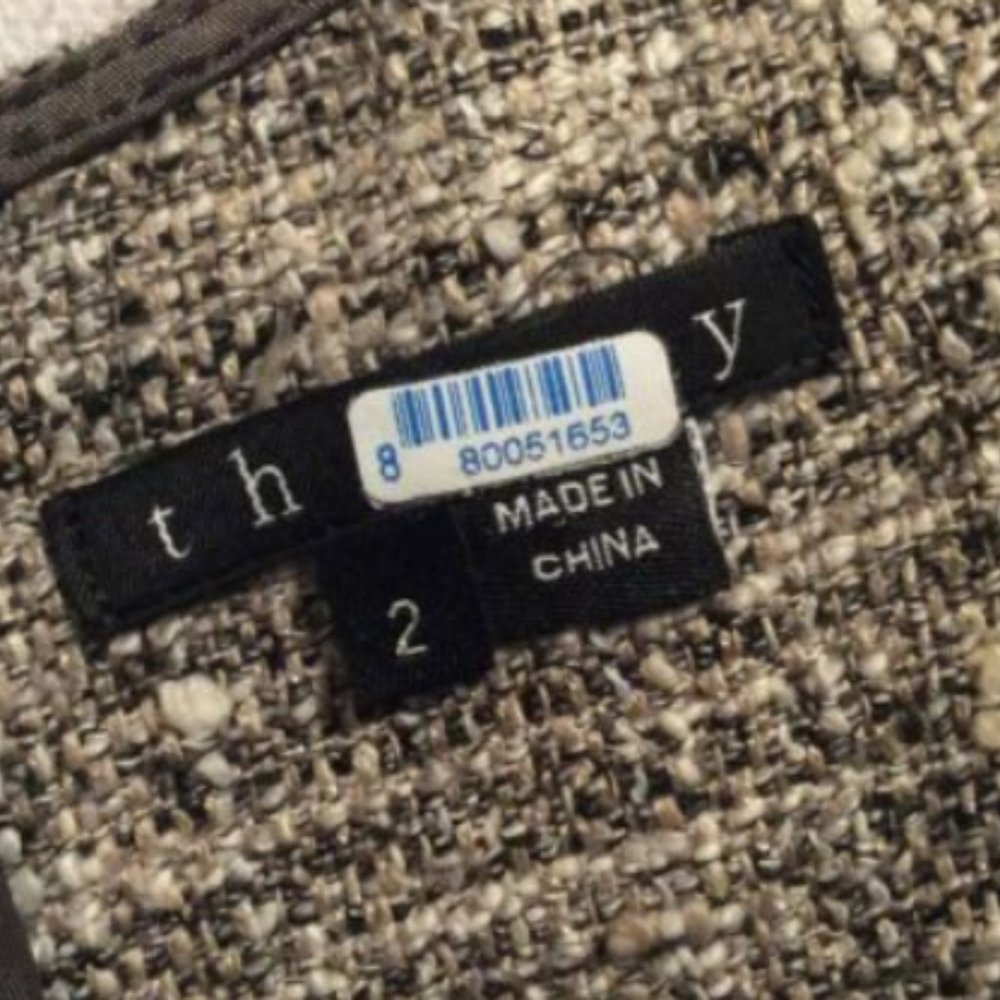 Theory Dress 2 Gray White Tweed Sheath Sleeveless - Picture 8 of 8